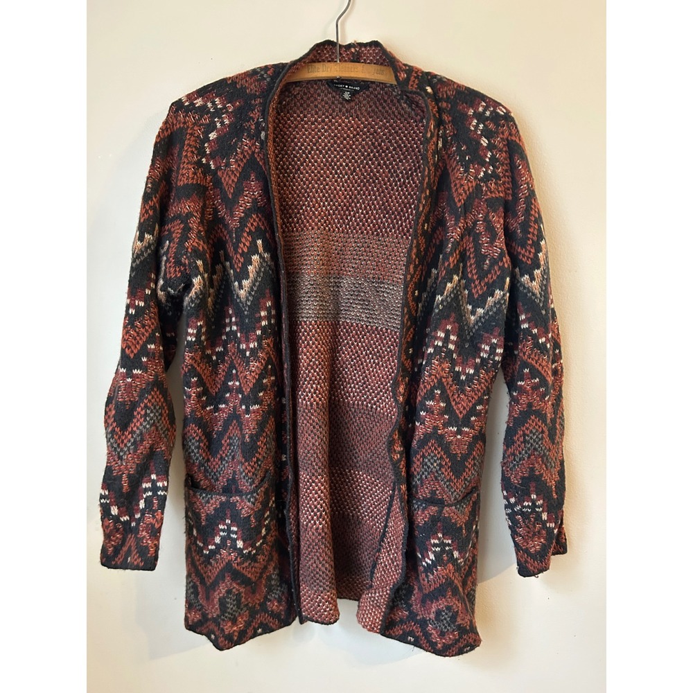 Lucky Brand Southwestern Aztec Cardigan Sweater S/P Western Cowgirl Tribal‎ Boho